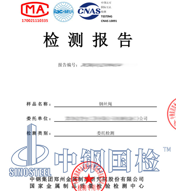 鋼絲繩試驗(yàn)報(bào)告