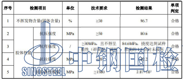 裂縫修補(bǔ)膠檢測(cè)項(xiàng)目結(jié)果